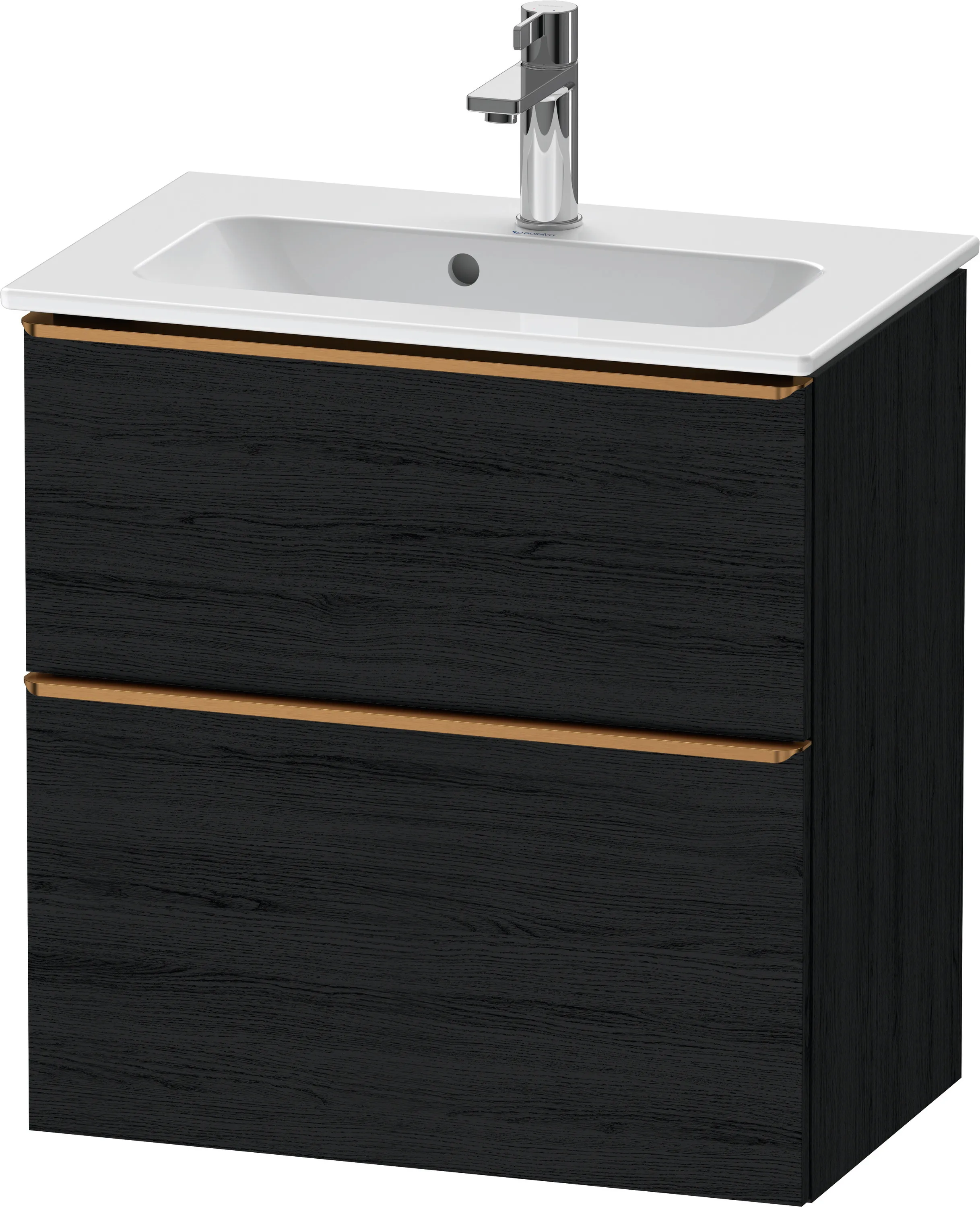 Duravit Waschtischunterschrank wandhängend „D-Neo“ 61 × 62,5 × 37,2 cm Eiche Schwarz