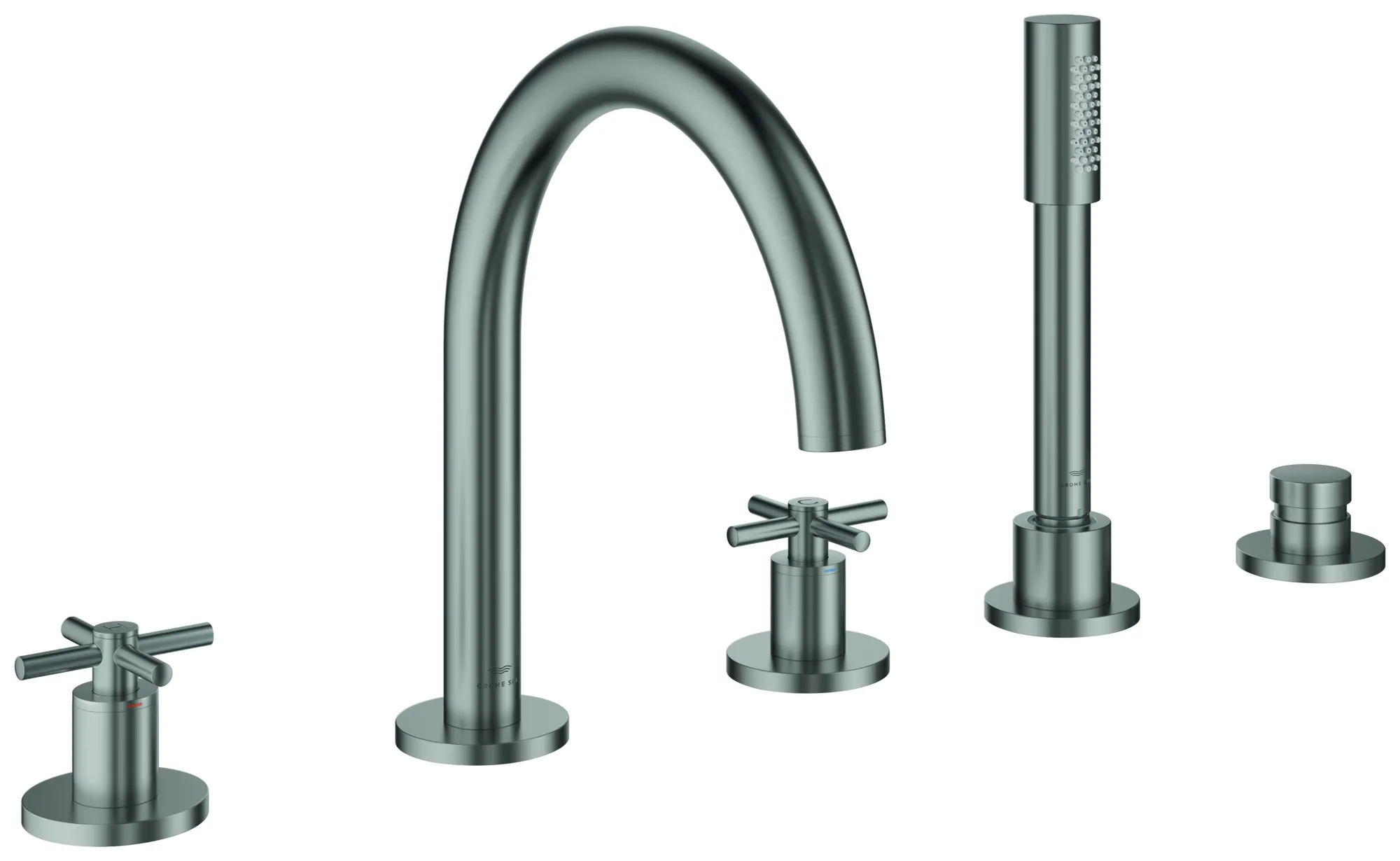 5-Loch-Wannen-Kombination Atrio 29408, eigensicher, mit Kreuzgriffen, chrom Farbe: supersteel 5-Loch-Wannen-Kombination Atrio 29408, eigensicher, mit Kreuzgriffen, chrom Farbe: supersteel