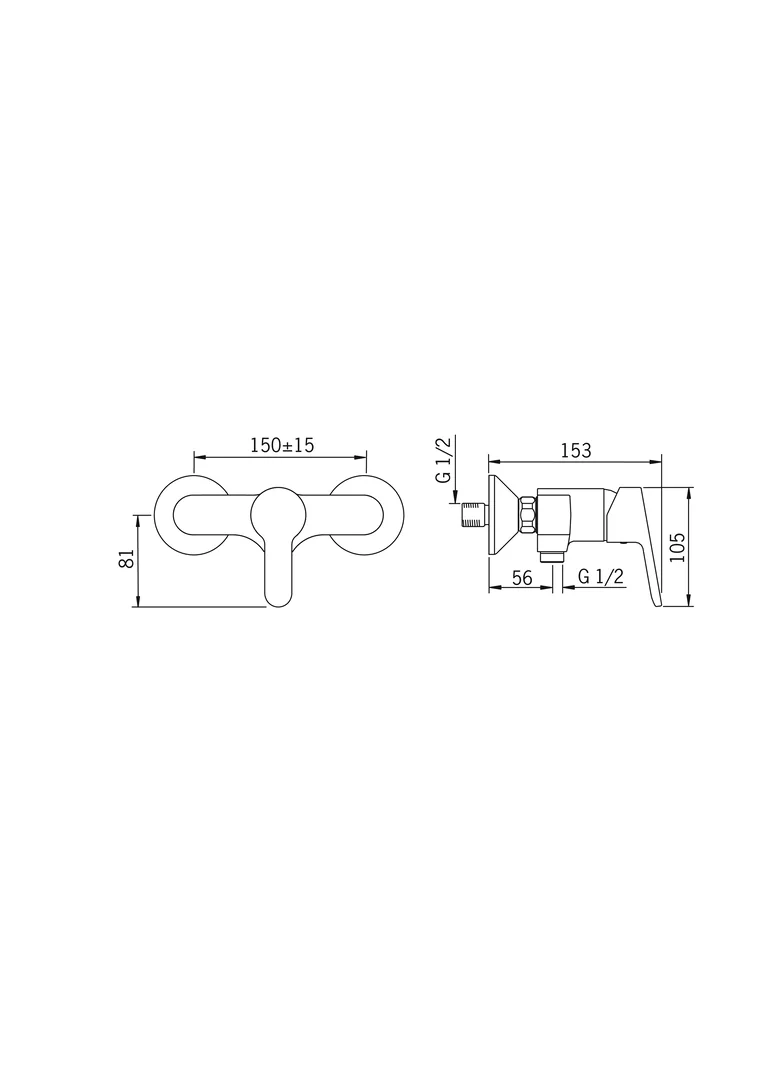 HansaPRIMO Einhebelmischer Brausebatterie DN15 Chrom