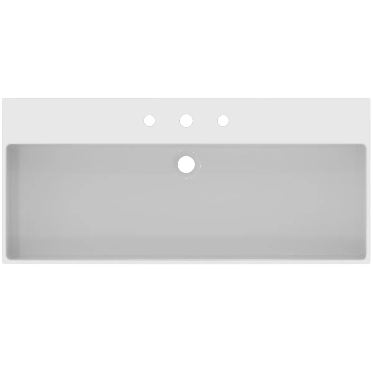 Waschbecken „Extra“ 101,5 × 45 × 15 cm, Hahnlochposition mittig in Weiß