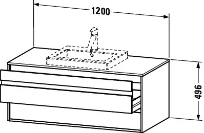 Duravit Waschtischunterschrank wandhängend „Ketho“ 120 × 49,6 × 55 cm in Basalt Matt Duravit Waschtischunterschrank wandhängend „Ketho“ 120 × 49,6 × 55 cm in Basalt Matt