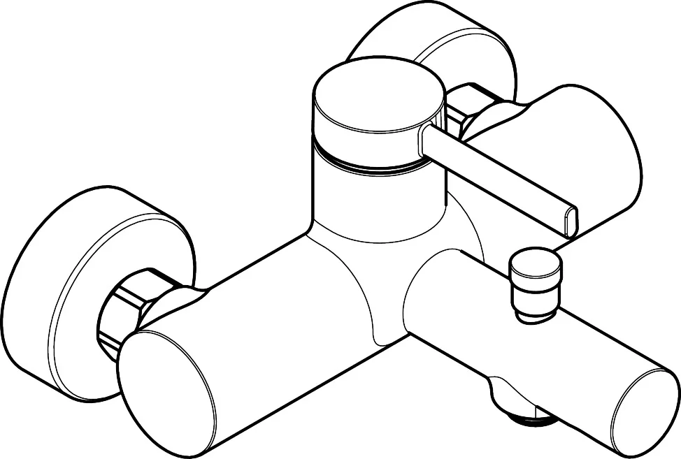 Hansgrohe Zesis S Einhebel-Wannenmischer Aufputz, Chrom, Ausladung 175 mm, DN15, 2 Verbraucher