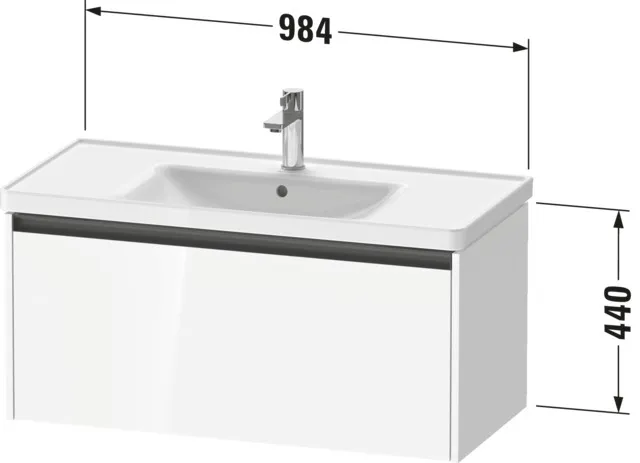 Duravit Waschtischunterschrank wandhängend „Ketho.2“ 98,4 × 44 × 45,5 cm in Weiß Hochglanz