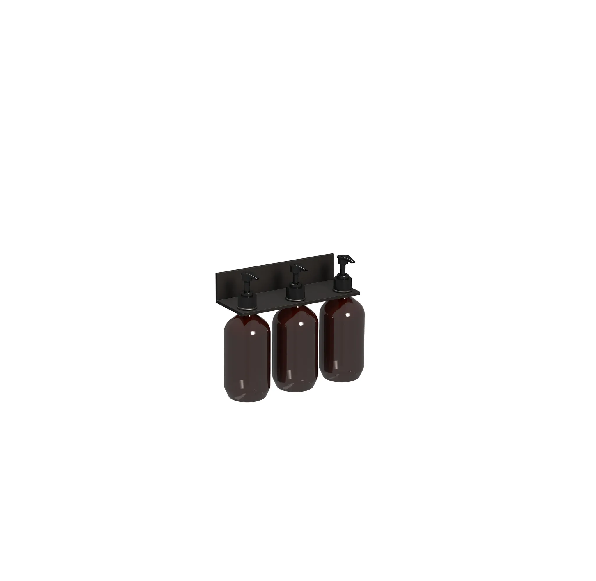 Ablage ASSIST 257x101 m. 3 Seifenspender schwarz matt