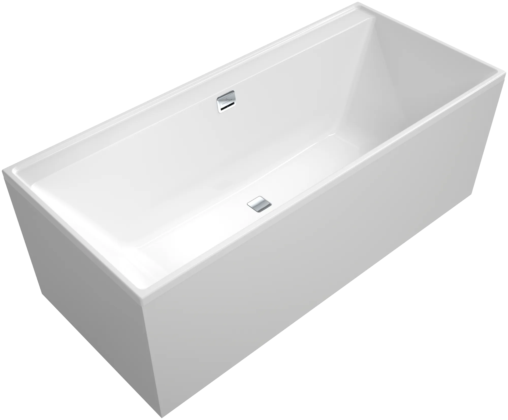 Villeroy & Boch Einbau-Badewanne „Collaro“ rechteck 1800 × 800 mm, Mittelablauf in Weiß Alpin