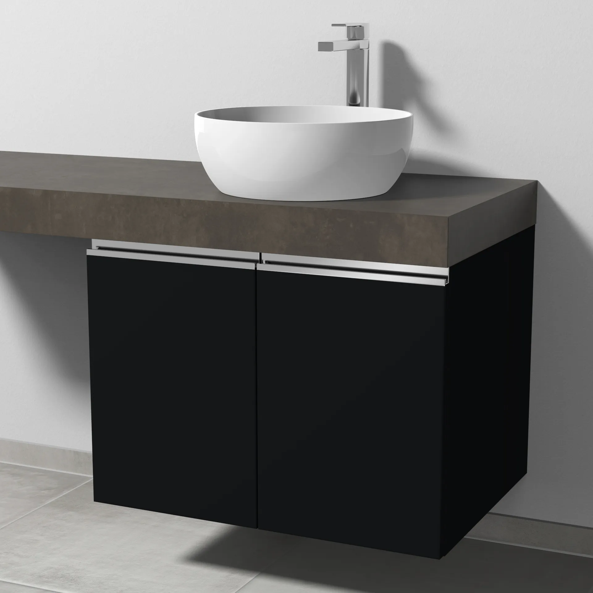 Sanipa Waschtischunterschrank „2morrow“ 700 × 510 × 520 mm in Schwarz (matt)
