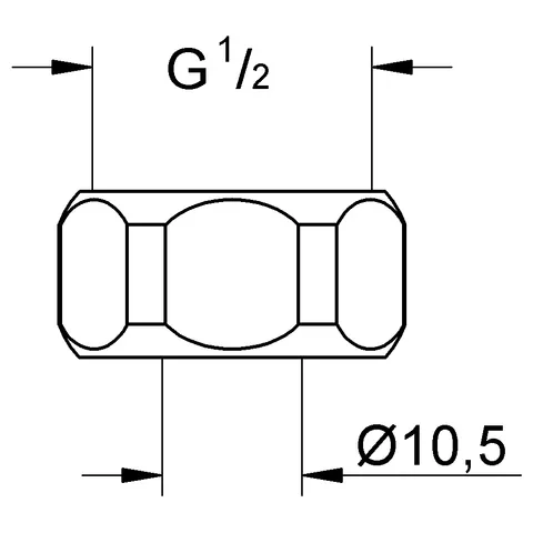 Verschraubung 12901, 1/2'', Bohrung 10,5 mm, vernickelt, 2 Stück Verschraubung 12901, 1/2'', Bohrung 10,5 mm, vernickelt, 2 Stück