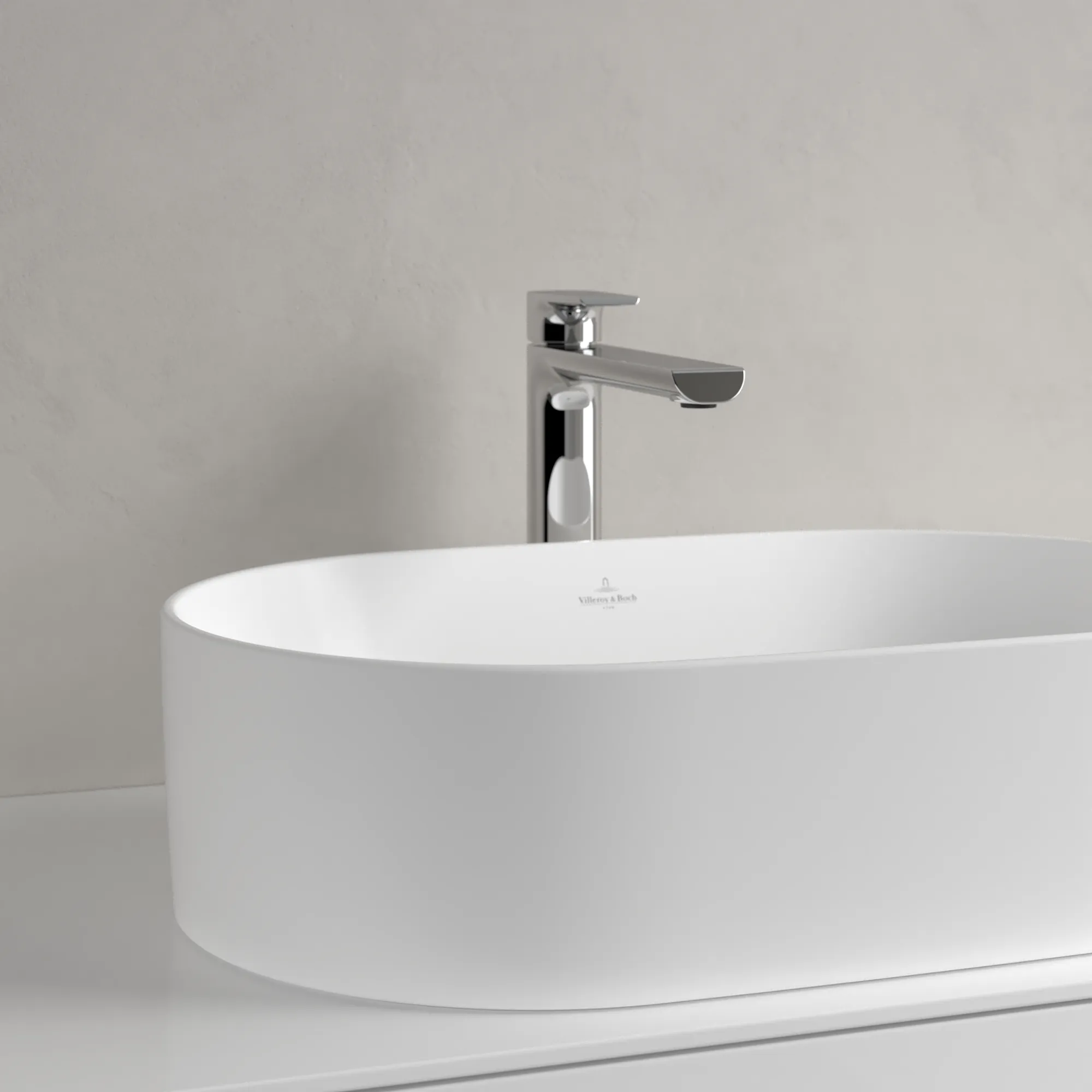 Villeroy & Boch Aufsatzwaschtisch „Collaro“ 560 × 360 × 145 mm in Stone White, mit CeramicPlus Villeroy & Boch Aufsatzwaschtisch „Collaro“ 560 × 360 × 145 mm in Stone White, mit CeramicPlus