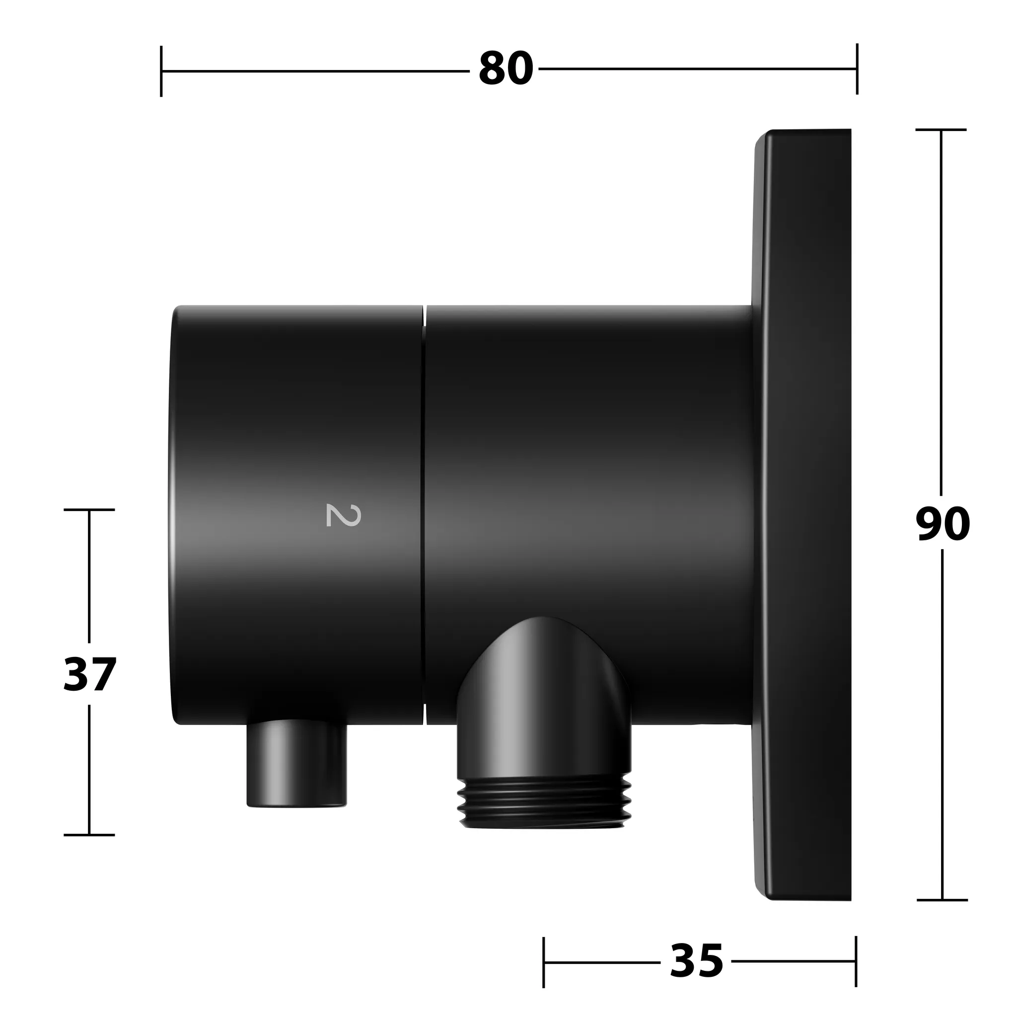 KEUCO IXMO Ab- und Umstellventil Unterputz für 2 Verbraucher mit Schlauchanschluss und Brausehalter schwarz matt