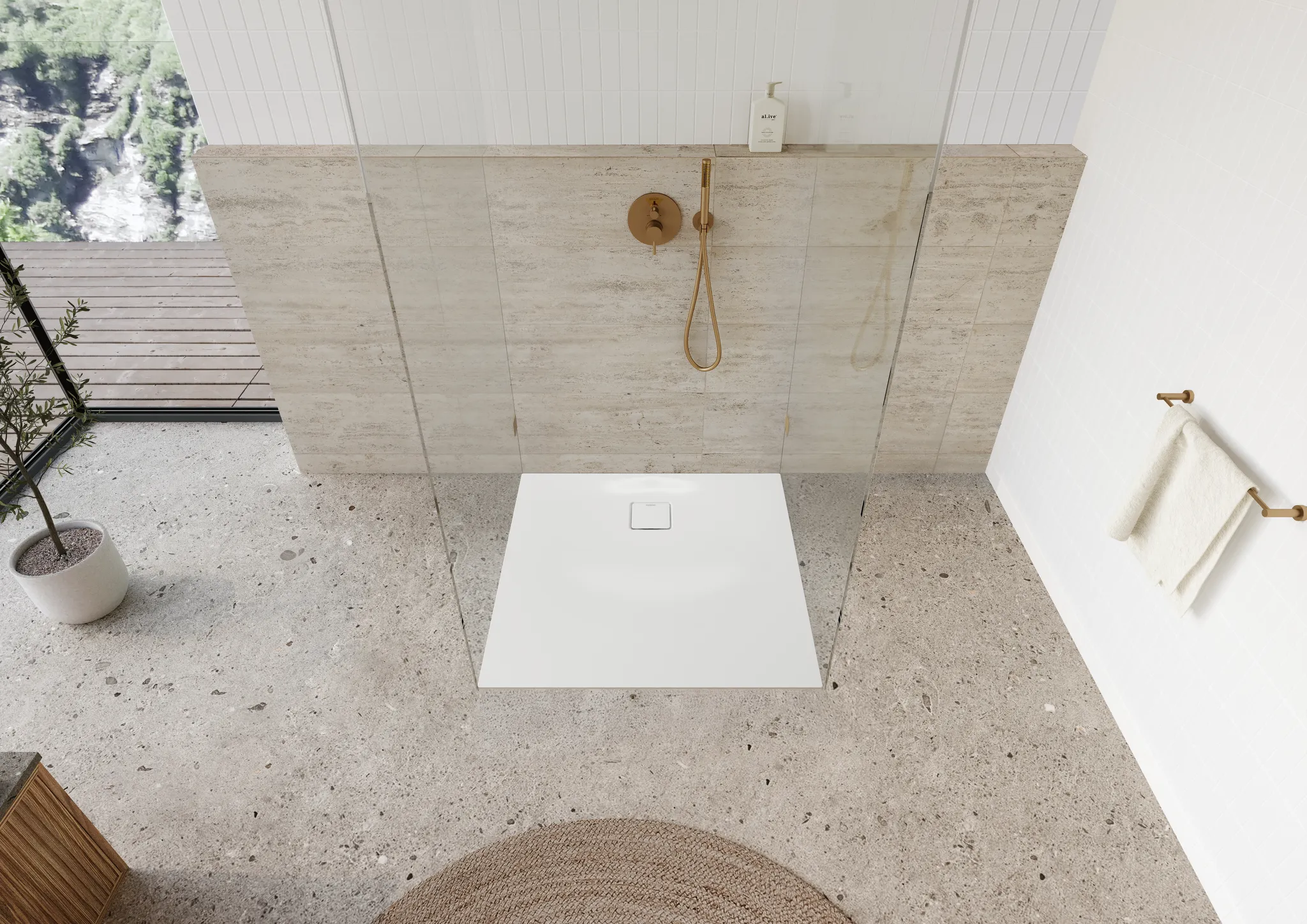Kaldewei quadrat Duschwanne „ALUVIA“ 900 × 900 mm in alpinweiß