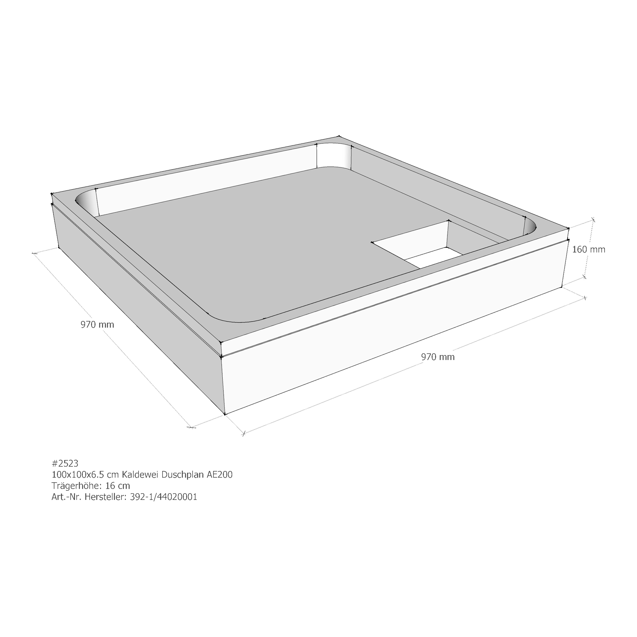 Duschwannenträger für Kaldewei Duschplan 100 × 100 × 6,5 cm
