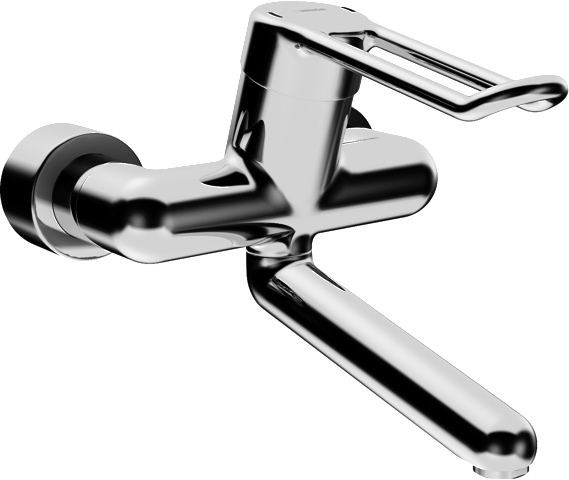 Einhand-Waschtischarmatur Bedienungshebel lang „Medipro“ Ausladung 246 mm in Chrom Einhand-Waschtischarmatur Bedienungshebel lang „Medipro“ Ausladung 246 mm in Chrom