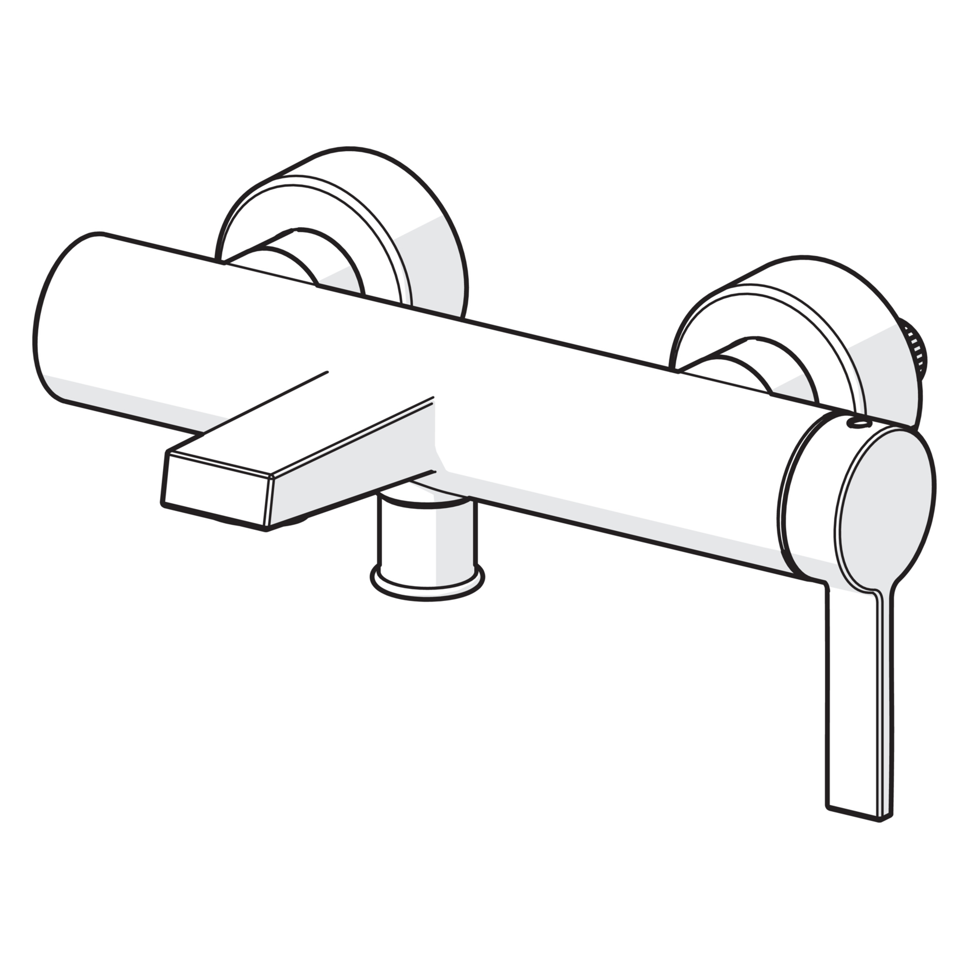 Einhand-Wannenarmatur „Loft“ Ausladung 162 mm in Chrom Einhand-Wannenarmatur „Loft“ Ausladung 162 mm in Chrom
