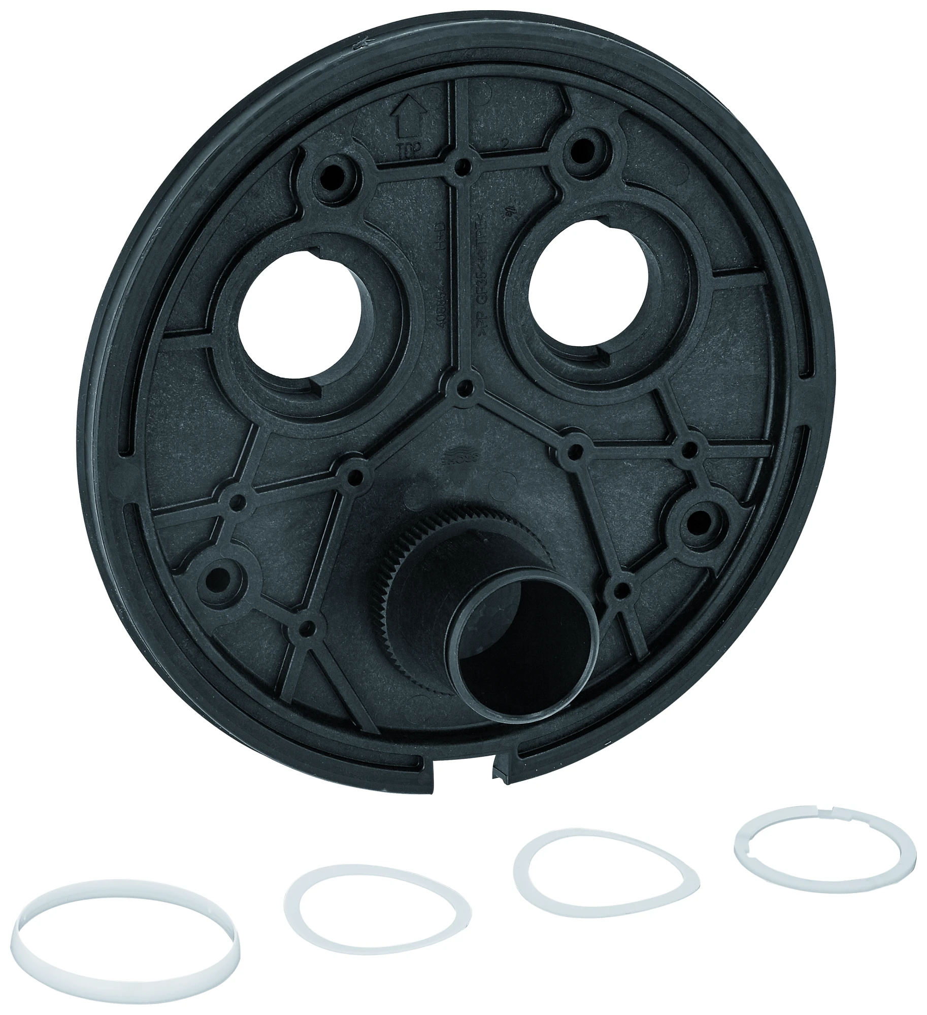 Montageplatte 48363, für SmartControl Unterputz, für Thermostate und Mischerer mit 2 Absperrventilen
