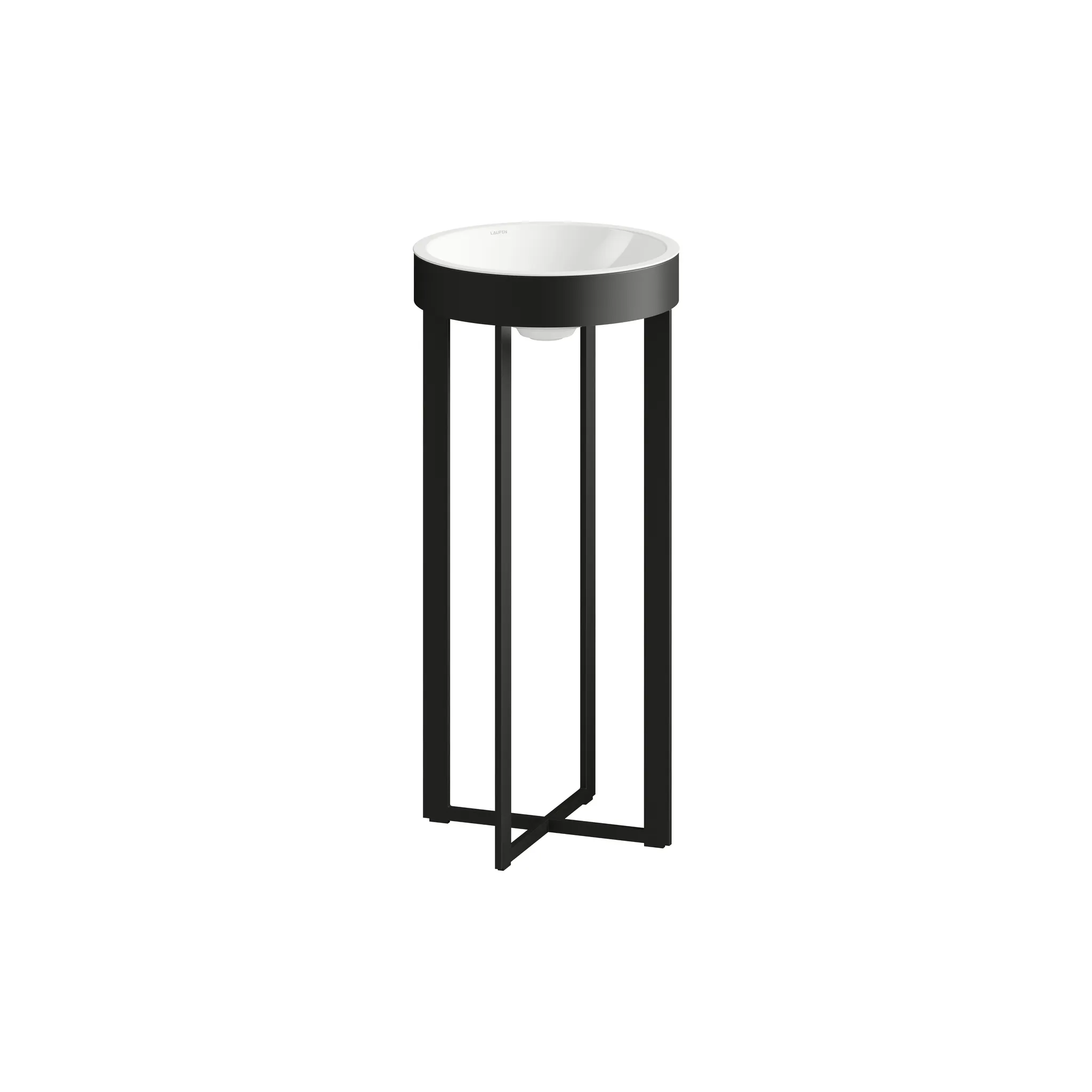 Laufen Waschtisch XCROSS, bodenstehend, rund, 397 x 427 x 900 mm in schwarz matt