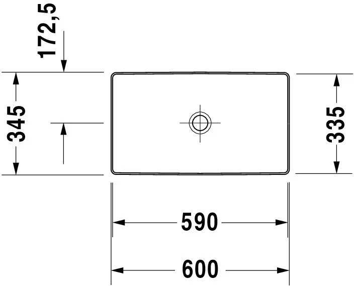 Aufsatzwaschtisch „DuraSquare“, ohne Überlauf