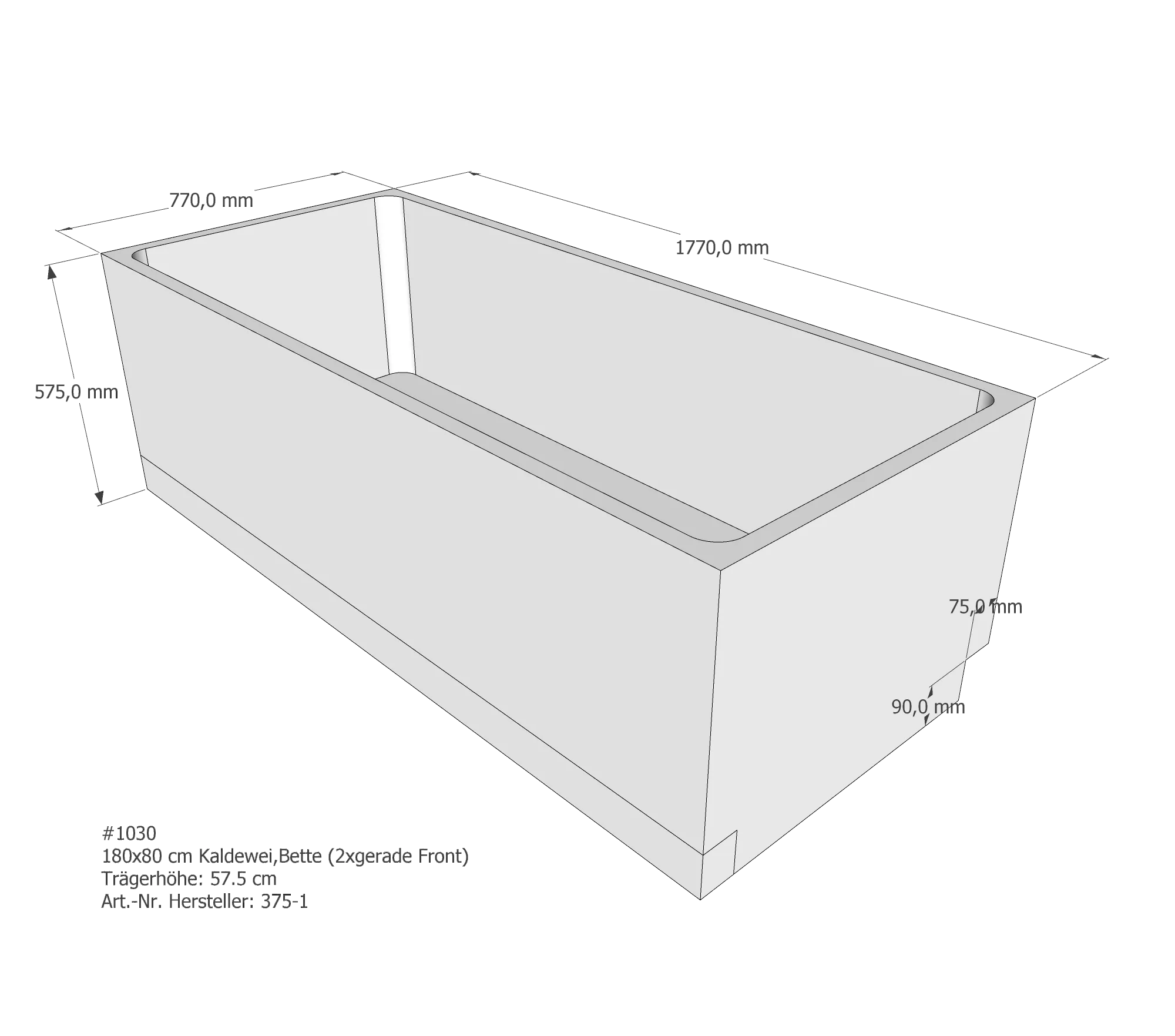 Badewannenträger für BetteForm/Set/Classic, Kaldewei Saniform Plus/DynaSet/SentoStar 180 × 80 cm Badewannenträger für BetteForm/Set/Classic, Kaldewei Saniform Plus/DynaSet/SentoStar 180 × 80 cm