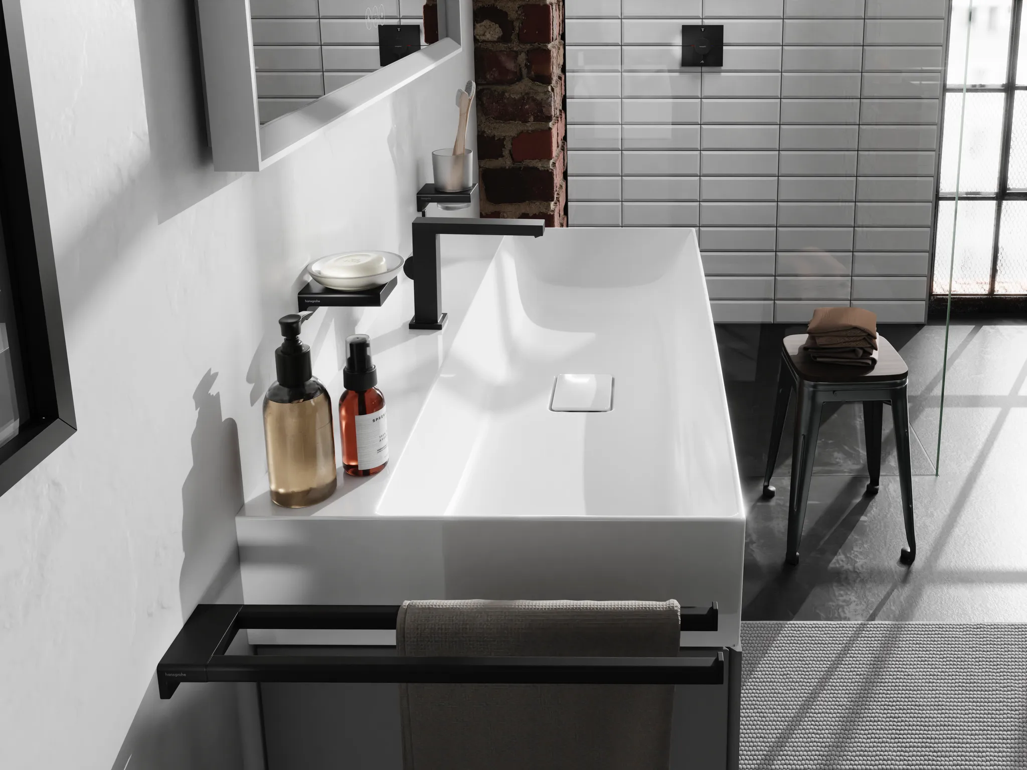 Xevolos E Waschtischunterschrank Schiefergrau Matt 980/475 mit 2 Schubkästen für Waschtisch Bronze Struktur Xevolos E Waschtischunterschrank Schiefergrau Matt 980/475 mit 2 Schubkästen für Waschtisch Bronze Struktur