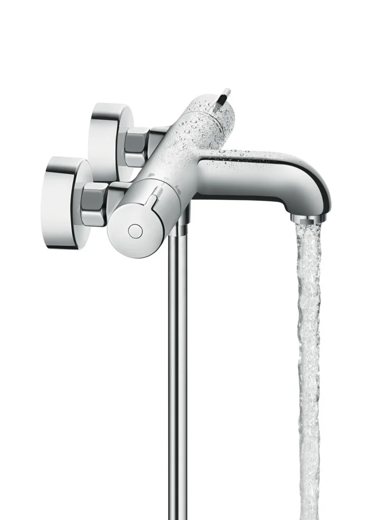 Hansgrohe Ecostat 1001 CL Wannenthermostat Aufputz Chrom, Ausladung 182 mm, 2 Verbraucher, Normalstrahl, max. Durchfluss 20 l/min