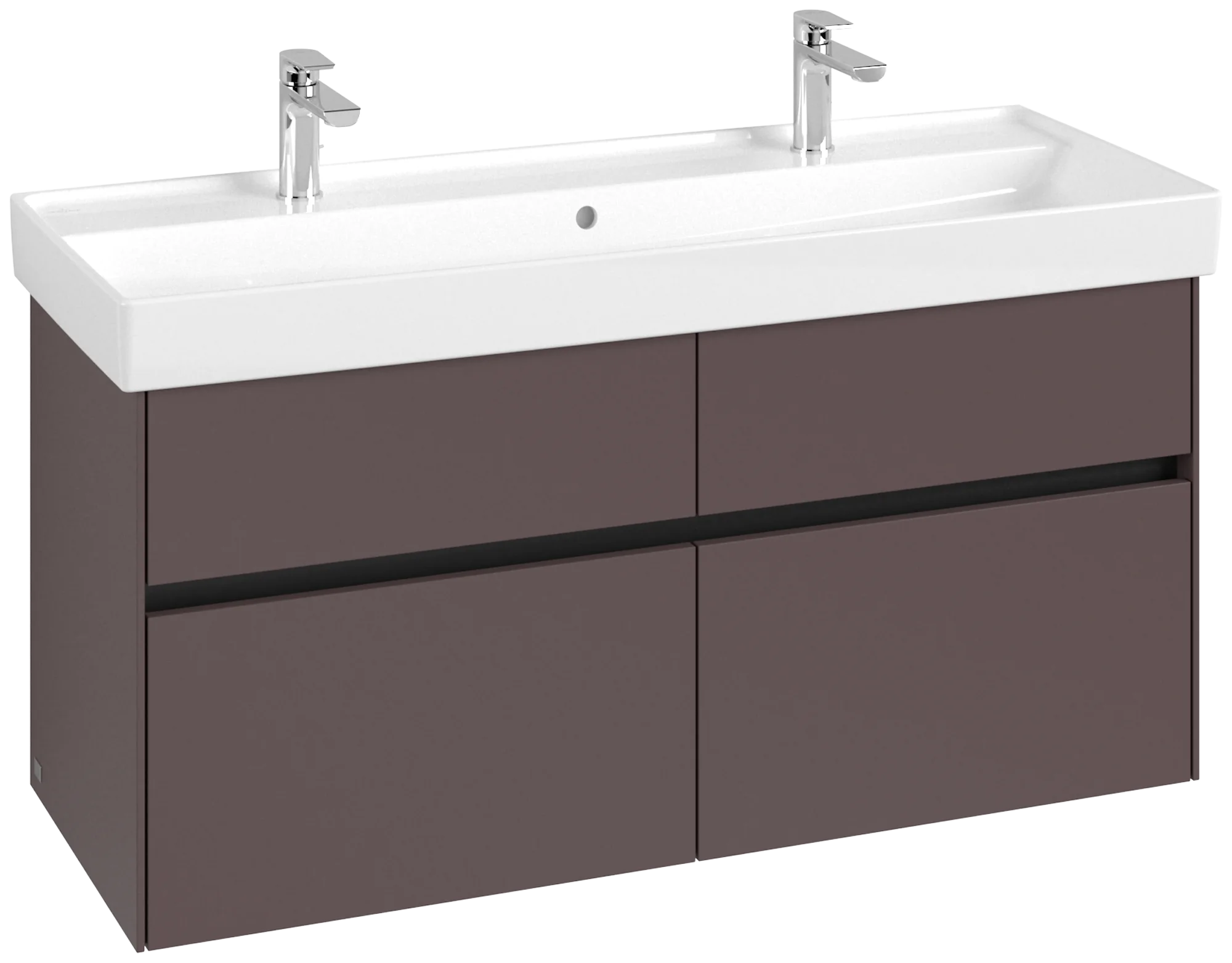 Villeroy & Boch Waschbeckenunterschrank Collaro C01200, Eckig Dark Berry, 4 Auszüge, 1154x546x444mm, mittige Wanneneinbauposition Villeroy & Boch Waschbeckenunterschrank Collaro C01200, Eckig Dark Berry, 4 Auszüge, 1154x546x444mm, mittige Wanneneinbauposition