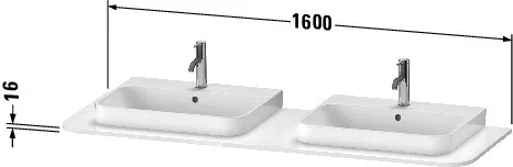 Duravit Konsole „Happy D.2 Plus“, links und rechts in Leinen