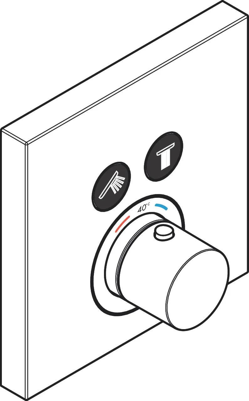 Thermostat UP Axor ShowerSelect Fertigset 2 Verbraucher quadratisch chr.