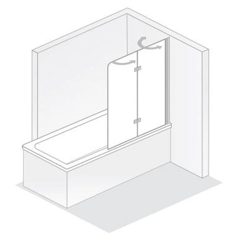 HSK gerahmte Badewannenaufsatz 2-teilig „Favorit Nova“ Glas Mattierung mittig (65 cm), Profile Chromoptik (Alu Hochglanz poliert), H: 1400 mm HSK gerahmte Badewannenaufsatz 2-teilig „Favorit Nova“ Glas Mattierung mittig (65 cm), Profile Chromoptik (Alu Hochglanz poliert), H: 1400 mm