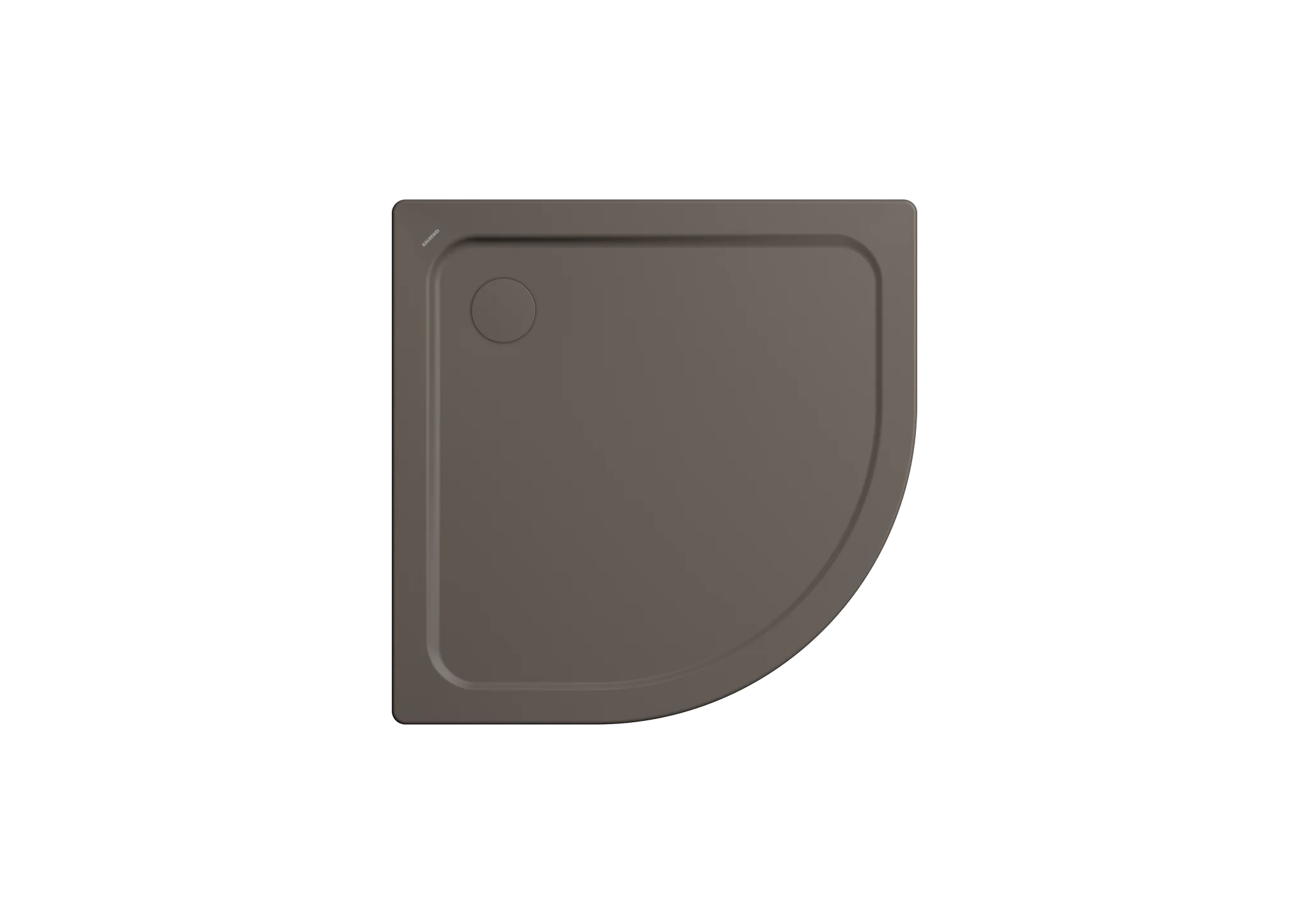 Kaldewei ARRONDO Duschfläche, warm grey 80, Invisible Grip, 900x900x25 mm, Viertelkreis, Eckablauf