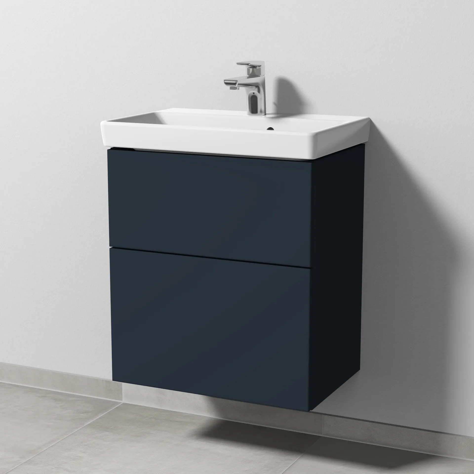 Sanipa Waschtischunterschrank „3way“ passend zu Keramik-Waschtische Avento von Villeroy & Boch 525 × 580 × 352 mm in Marine (matt)