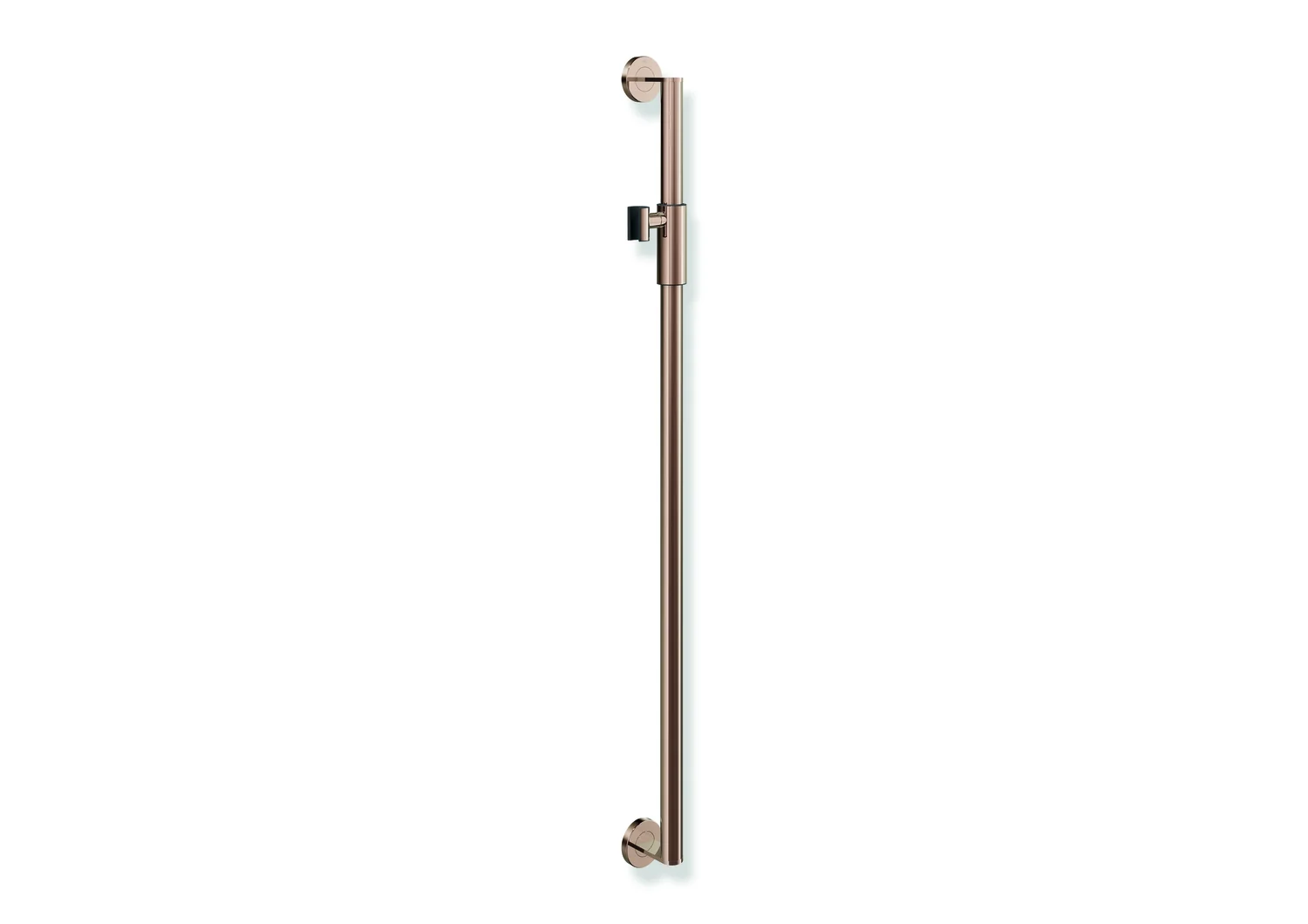 HEWI Brausehalterstange System 900, Edelstahl PVD, Achsmaß 1.100 mm, Ø 32 mm, magnetischer Brausehalter, Farbe Kupfer glänzend HEWI Brausehalterstange System 900, Edelstahl PVD, Achsmaß 1.100 mm, Ø 32 mm, magnetischer Brausehalter, Farbe Kupfer glänzend