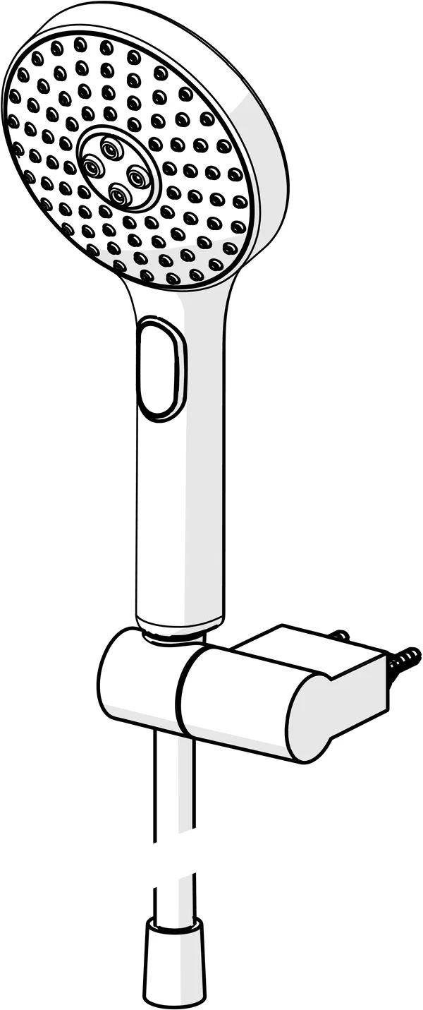 HansaACTIVEJET Handbrausegarnitur HansaACTIVEJET 8438 3-strahlig Chrom/Hellgrau
