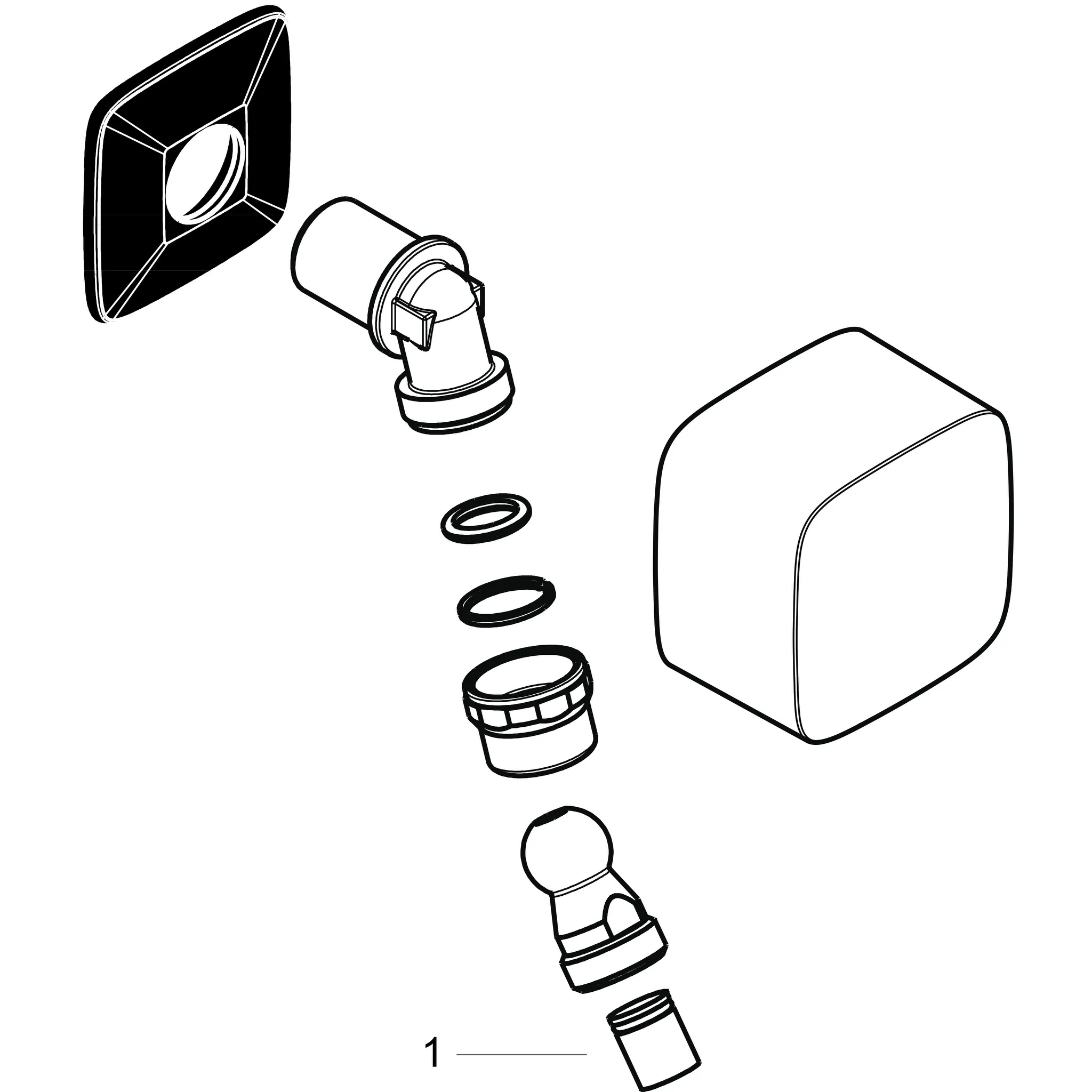 Schlauchanschluss Fixfit DN15 chrom mit Kugelgelenk und Rückflussverhinderer Schlauchanschluss Fixfit DN15 chrom mit Kugelgelenk und Rückflussverhinderer