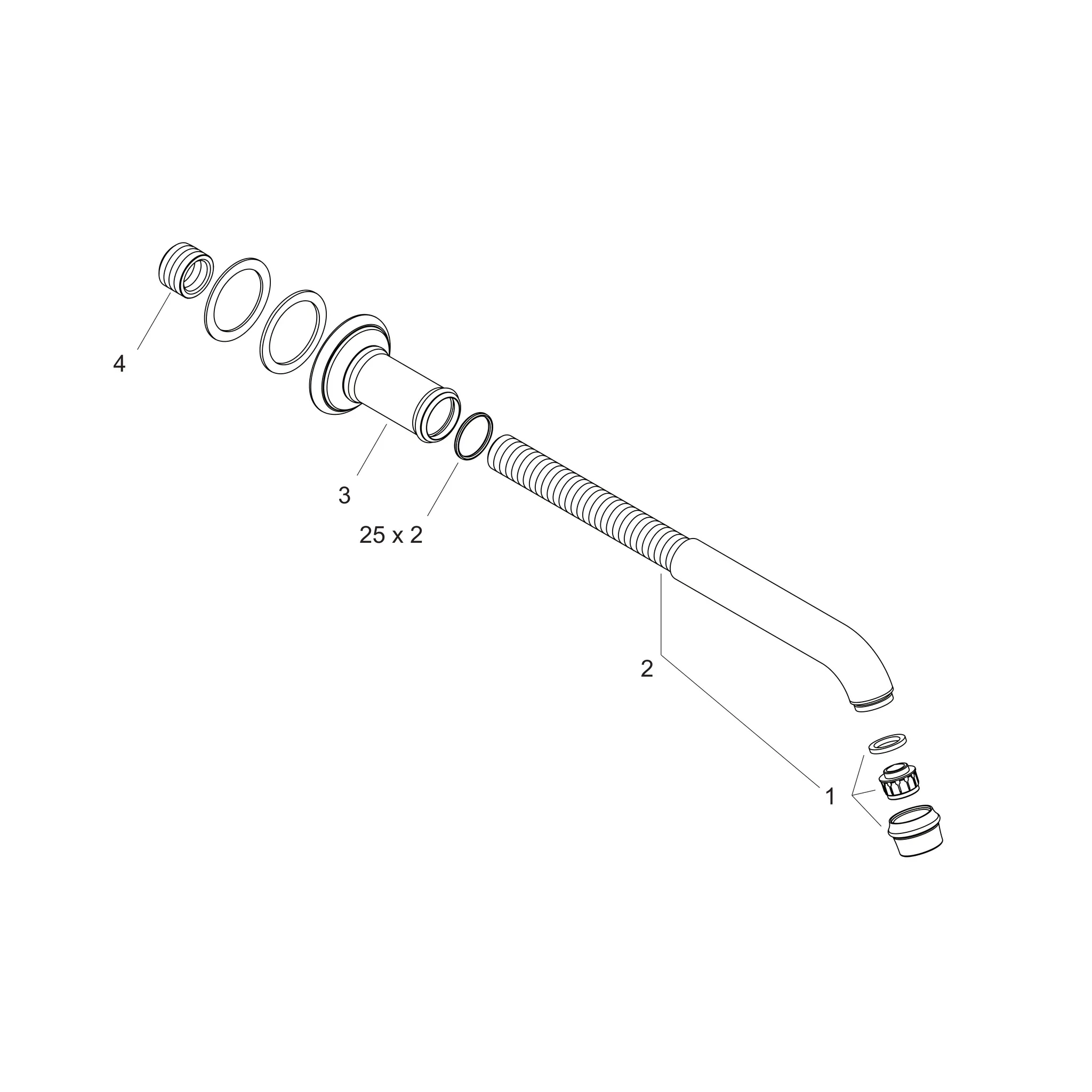 Hansgrohe AXOR Montreux Wanneneinlauf Chrom, Ausladung 220 mm, max. Durchfluss 20 l/min, Normalstrahl