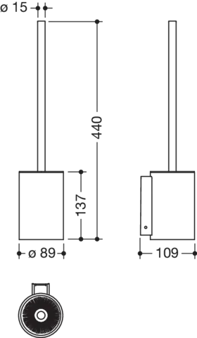HEWI WC-Bürstengarnitur System 900, Edelstahl, schliff HEWI WC-Bürstengarnitur System 900, Edelstahl, schliff