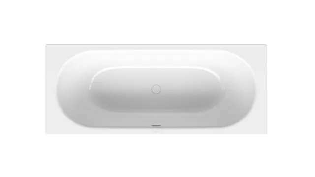 BetteStarlet Badewanne, 1600x650 mm, weiß, glasierter Titan-Stahl, 2-Sitzer, Einbau mit Unterbau, 30 mm Randhöhe