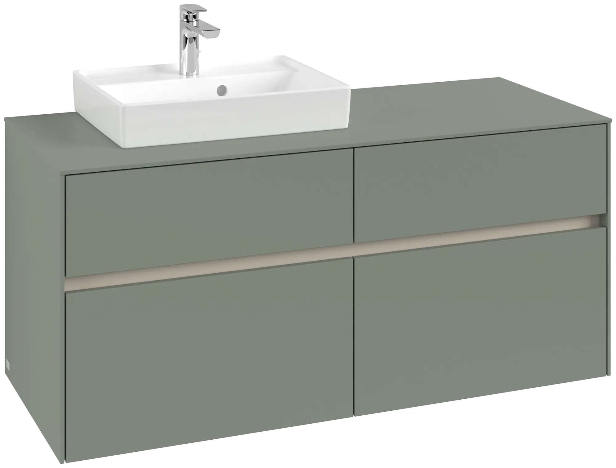 Villeroy & Boch Collaro Waschbeckenunterschrank C07100 1200x548x500mm 4 Ausz. WT li Soft Green