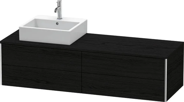 Duravit Waschtischunterschrank wandhängend „XSquare“ 160 × 40 × 54,8 cm Becken: links / Front- & Korpusfarbe: Eiche Schwarz / Größe: 160 × 54,8 × 40 cm / Oberfläche: Dekor / Profile: Chrom / Schubladen: 4 Duravit Waschtischunterschrank wandhängend „XSquare“ 160 × 40 × 54,8 cm Becken: links / Front- & Korpusfarbe: Eiche Schwarz / Größe: 160 × 54,8 × 40 cm / Oberfläche: Dekor / Profile: Chrom / Schubladen: 4