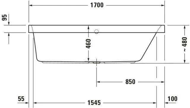 Duravit Whirlwanne „Happy D.2“ rechteck 1700 × 700 mm mit Combi-System P, in Weiß Duravit Whirlwanne „Happy D.2“ rechteck 1700 × 700 mm mit Combi-System P, in Weiß