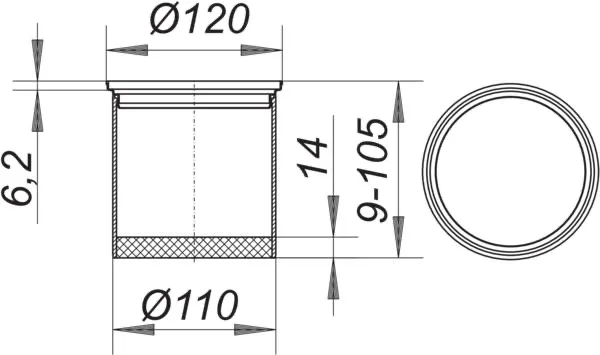 Aufsatzrahmen ER 12 V4A, d: 120 mm