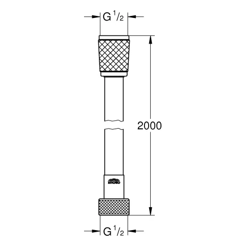 Brauseschlauch Rotaflex 28413_2, 2.000 mm, Universalanschluss 1/2'' x 1/2'', chrom Brauseschlauch Rotaflex 28413_2, 2.000 mm, Universalanschluss 1/2'' x 1/2'', chrom