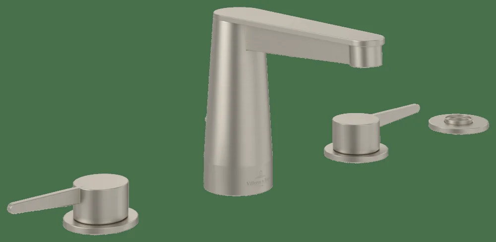 Villeroy & Boch Conum Vierloch-Badewannenrandarmatur TVT127002000, 455 x 124 x 165 mm, Brushed Nickel Matt