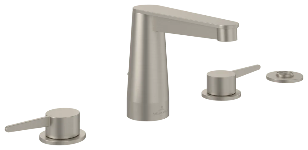 Villeroy & Boch Conum Vierloch-Badewannenrandarmatur TVT127002000, 455 x 124 x 165 mm, Brushed Nickel Matt