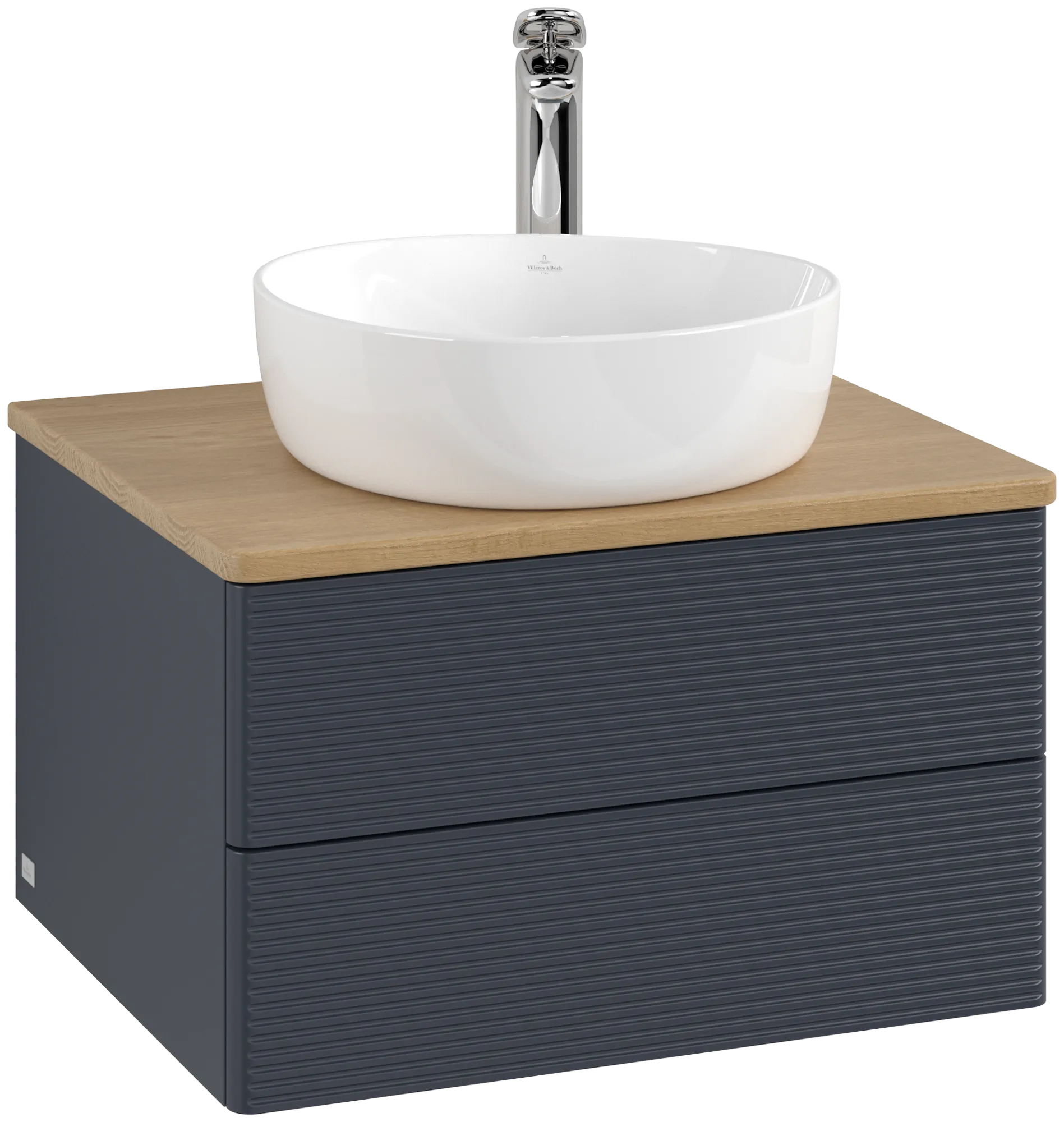Villeroy & Boch Antao Waschbeckenunterschrank L18_5, 600x360x500mm, Midnight Blue Matt Lacquer / Honey Oak