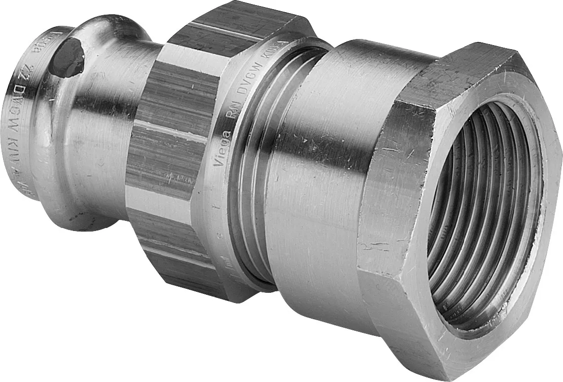 „Sanpress“ Übergangsverschraubung mit 1 Muffe auf Innengewinde 35 mm × 1 1/4″ „Sanpress“ Übergangsverschraubung mit 1 Muffe auf Innengewinde 35 mm × 1 1/4″