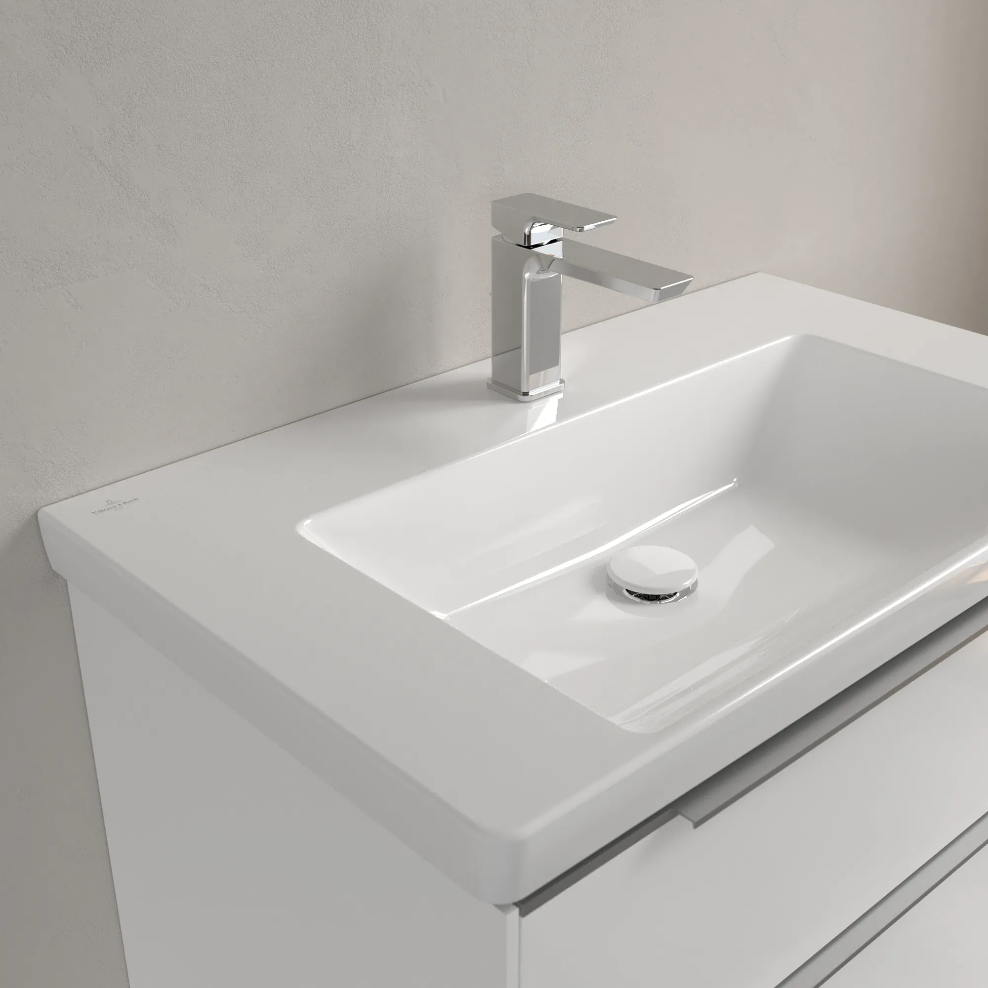 Villeroy & Boch Wandwaschtisch aus TitanCeram „Subway 3.0“ 800 × 470 × 165 mm, ohne Hahnlochbohrung, Hahnlochposition mittig in Weiß Alpin Villeroy & Boch Wandwaschtisch aus TitanCeram „Subway 3.0“ 800 × 470 × 165 mm, ohne Hahnlochbohrung, Hahnlochposition mittig in Weiß Alpin