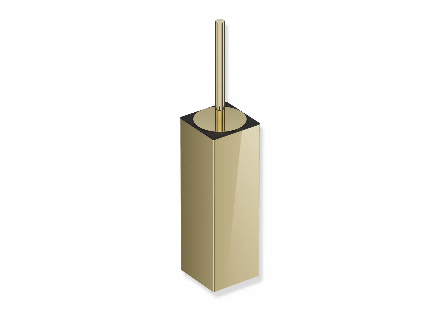 WC-Bürstengarnitur mit Deckel, Edelstahl, PVD, Innenbehälter aus schwarz mattem Kunststoff, in Farbe CK (Messing glänzend) WC-Bürstengarnitur mit Deckel, Edelstahl, PVD, Innenbehälter aus schwarz mattem Kunststoff, in Farbe CK (Messing glänzend)