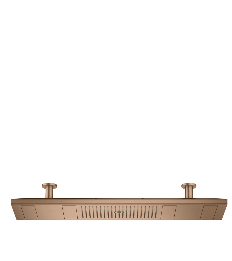 Hansgrohe AXOR ShowerSolutions Kopfbrause 1200x300 mm 4jet mit Lichtmodul 3500 K Brushed Red Gold