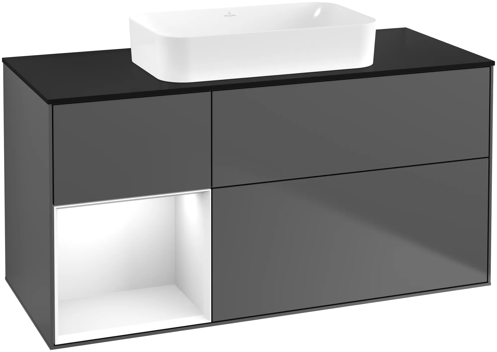 Villeroy & Boch Finion Waschbeckenunterschrank G70 1200x603x501mm anthrazit matt / Weiss