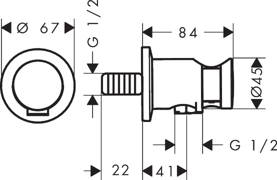 AXOR One Portereinheit rund, Chrom