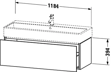 Duravit Waschtischunterschrank wandhängend „L-Cube“ 118,4 × 39,4 × 45,9 cm Basalt Matt